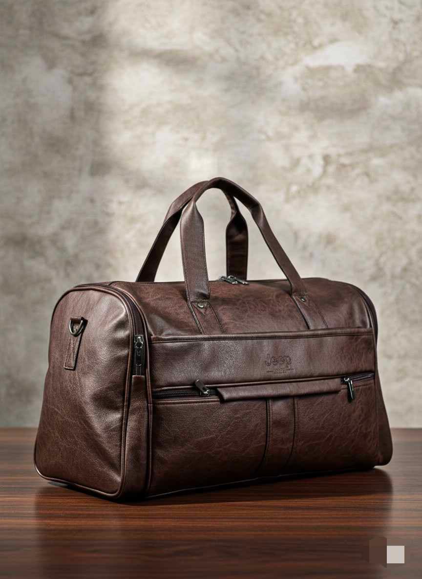 Premium PU Leather Travel Duffle Bag for Men & Women | Stylish Luggage Bag For Weekend & Gym Bag