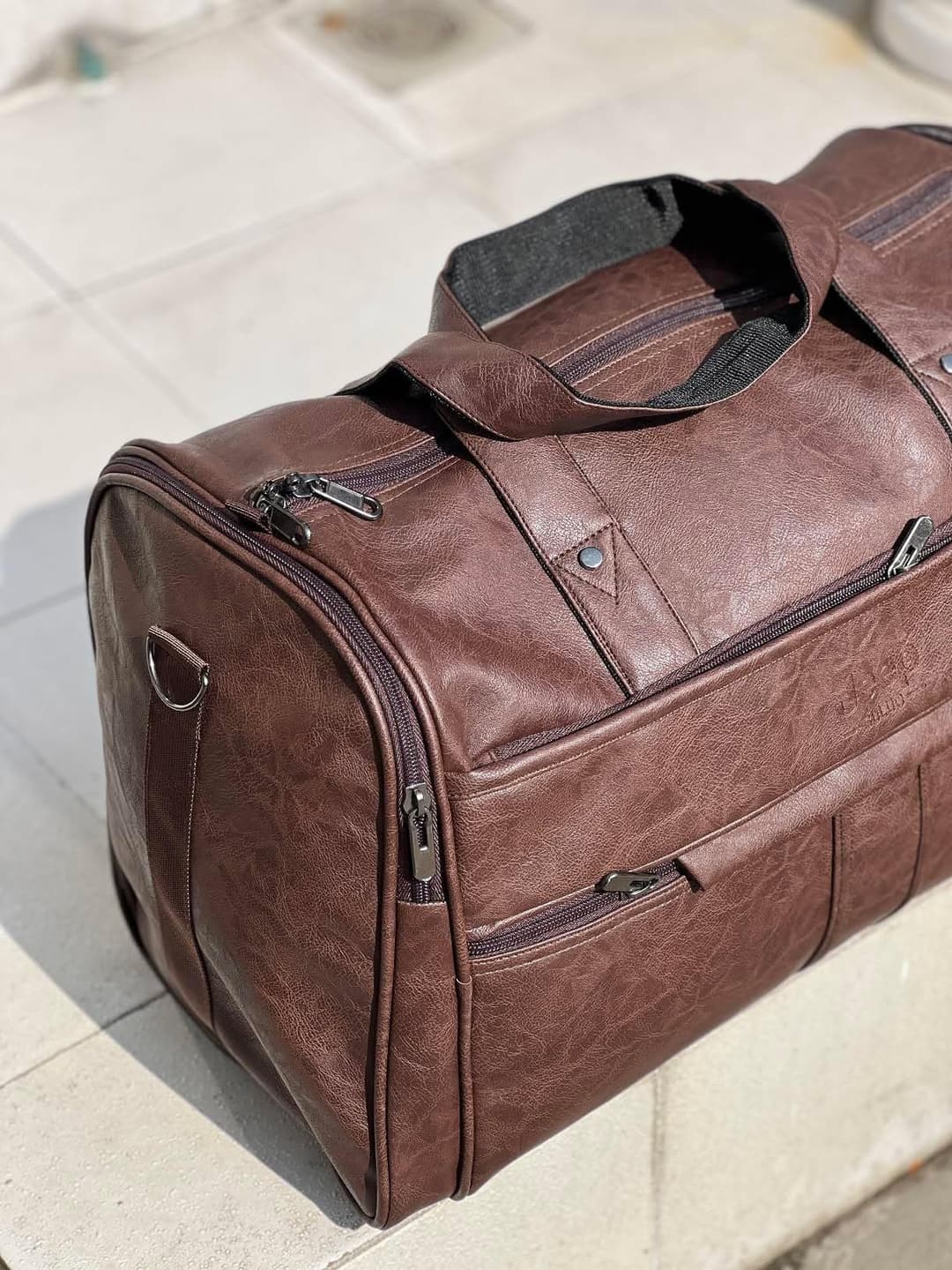 Premium PU Leather Travel Duffle Bag for Men & Women | Stylish Luggage Bag For Weekend & Gym Bag 4