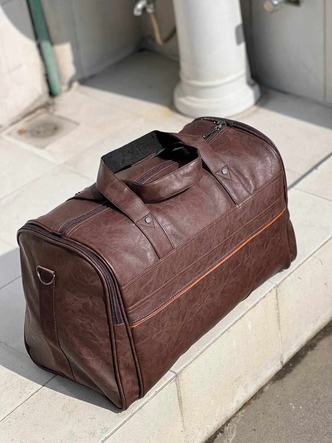 Premium PU Leather Travel Duffle Bag for Men & Women | Stylish Luggage Bag For Weekend & Gym Bag 3