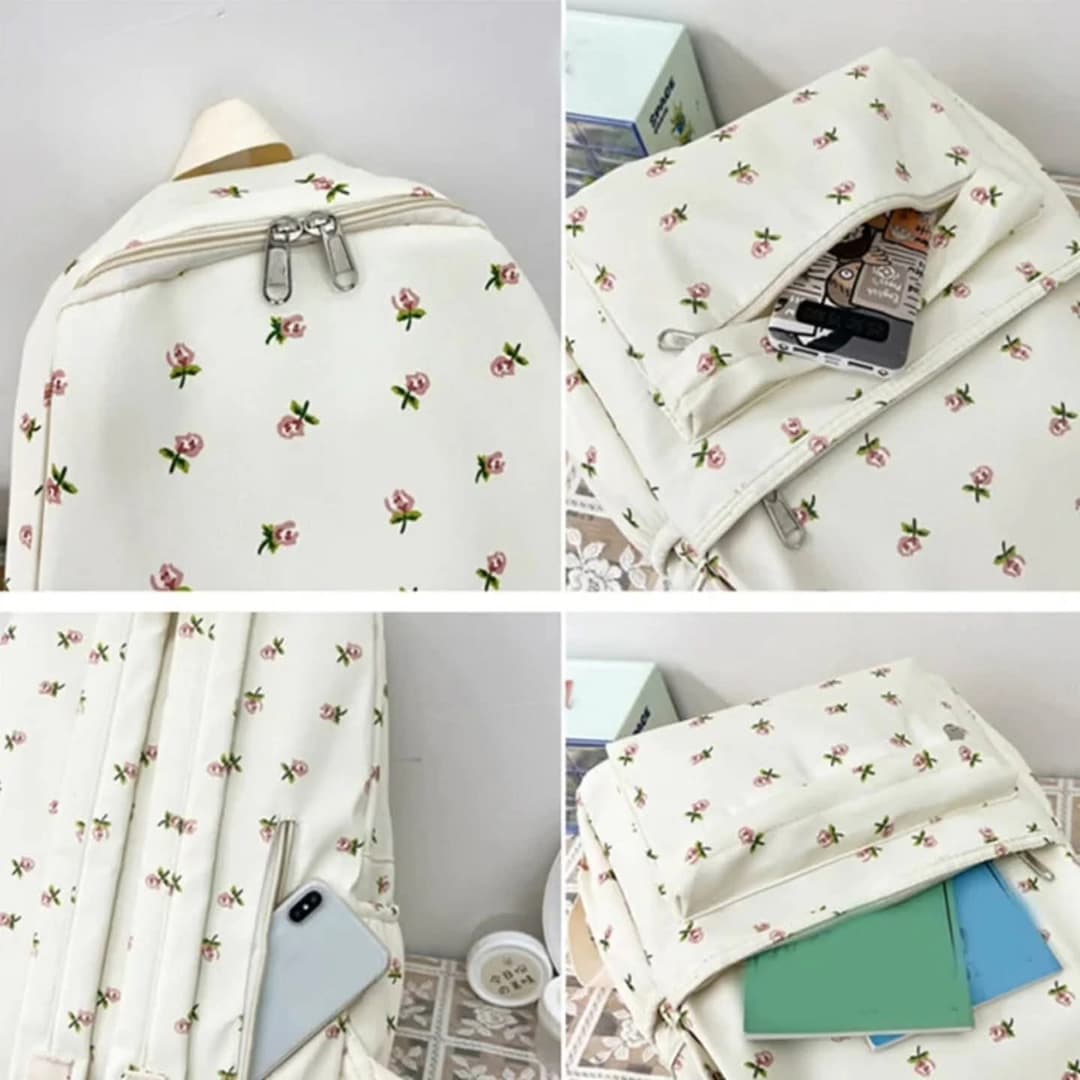Cute floral backpack with a soft pastel vibe - perfect for everyday use 7