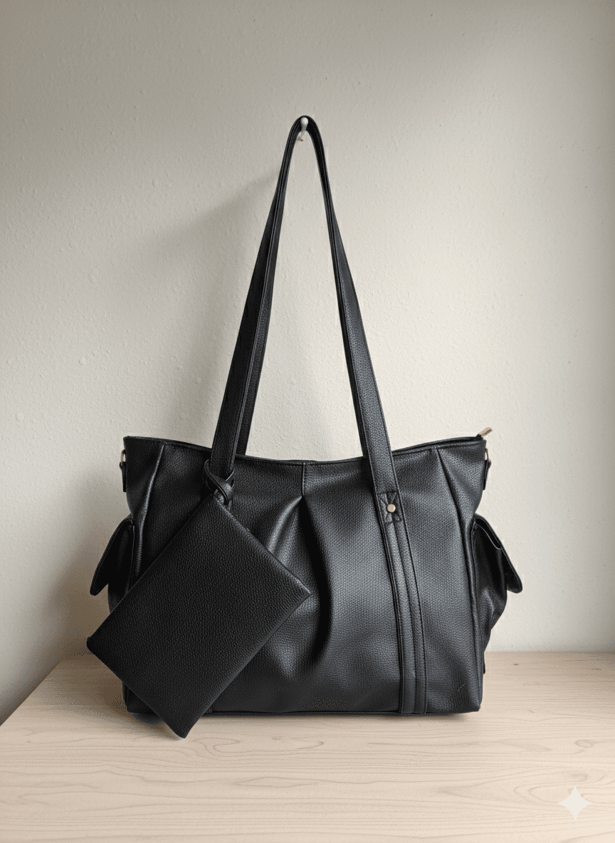 2 in 1 Elegant Ladies Shoulder Handbag with Matching Wallet