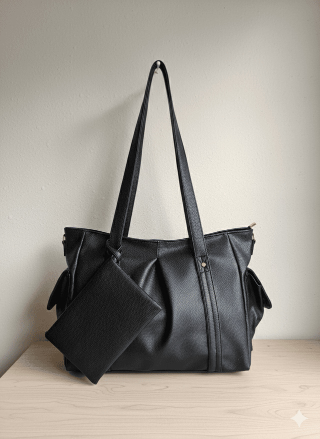 2 in 1 Elegant Ladies Shoulder Handbag with Matching Wallet