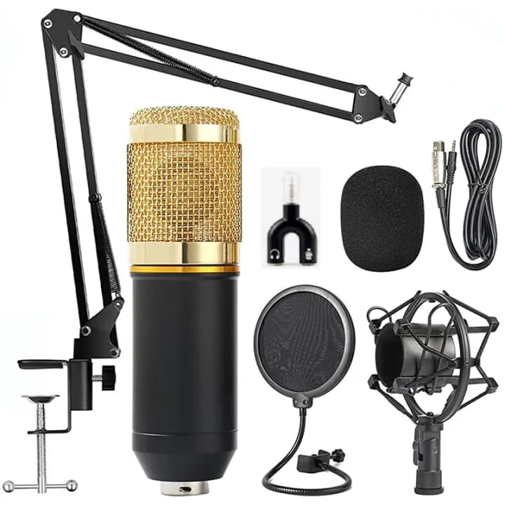m800 Audio Condenser Studio Microphone Sound Recording Mic with Splitter