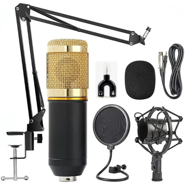 m800 Audio Condenser Studio Microphone Sound Recording Mic with Splitter