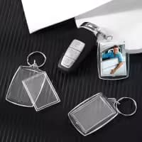 1PCS Clear Acrylic Photo Frame Keychain Photo Insert Keyrings Blank Rectangle for Double-Sided Photos