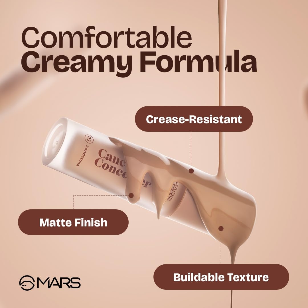 MARS SPF50 PA++++ Cancel Concealer with Radiant Natural Finish | Lightweight | Medium to High Coverage | Long-Lasting & Multi-Purpose | Crease Resistant 6ml 4