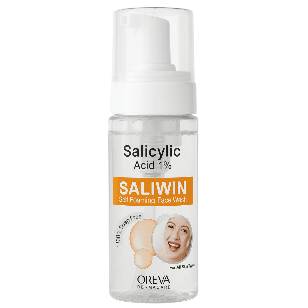 Oreva Dermacare Saliwin Self Foaming 1% Salicylic Acid Face Wash 150ml | For Oily & Acne-Prone Skin