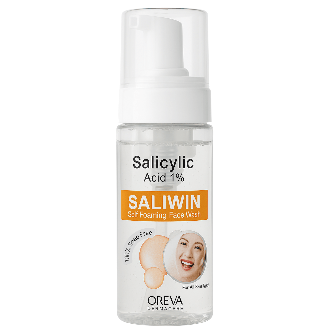 Oreva Dermacare Saliwin Self Foaming 1% Salicylic Acid Face Wash 150ml | For Oily & Acne-Prone Skin 1