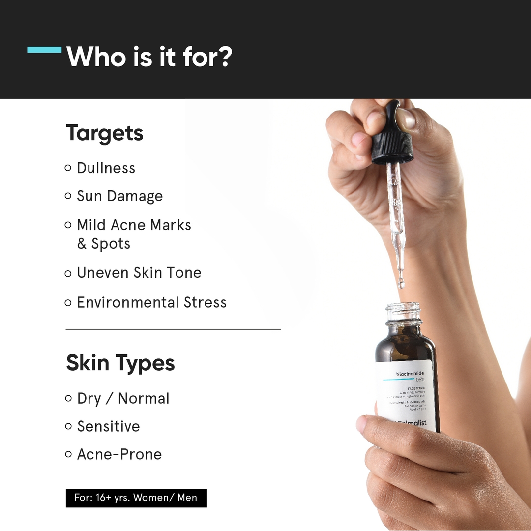 Minimalist 5% Niacinamide Serum for Clear Glowing Skin | With 1% Hyaluronic Acid for Hydration | Pore Minimizer for Face | Clears Acne Marks & Blemishes | For Women & Men | 1 Fl Oz / 30 ml 2