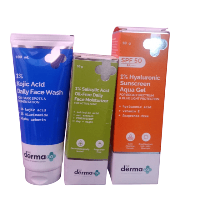 The derma co Combo pack - Kojic Facewash, Moisturizer and Sunscreen