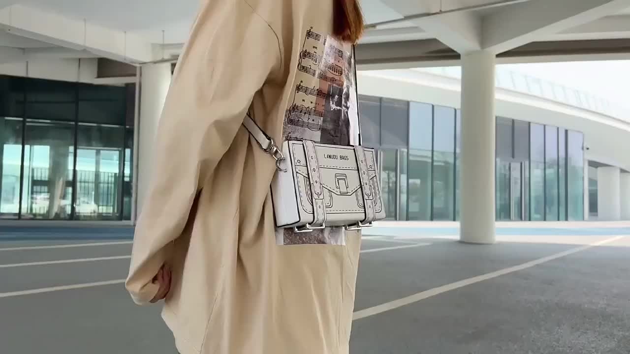 2023 New Creative 2D Cartoon Box Bag Novelty Small Crossbody Bag 3D Drawing Cartoon Paper Comic Handbag Unique 9