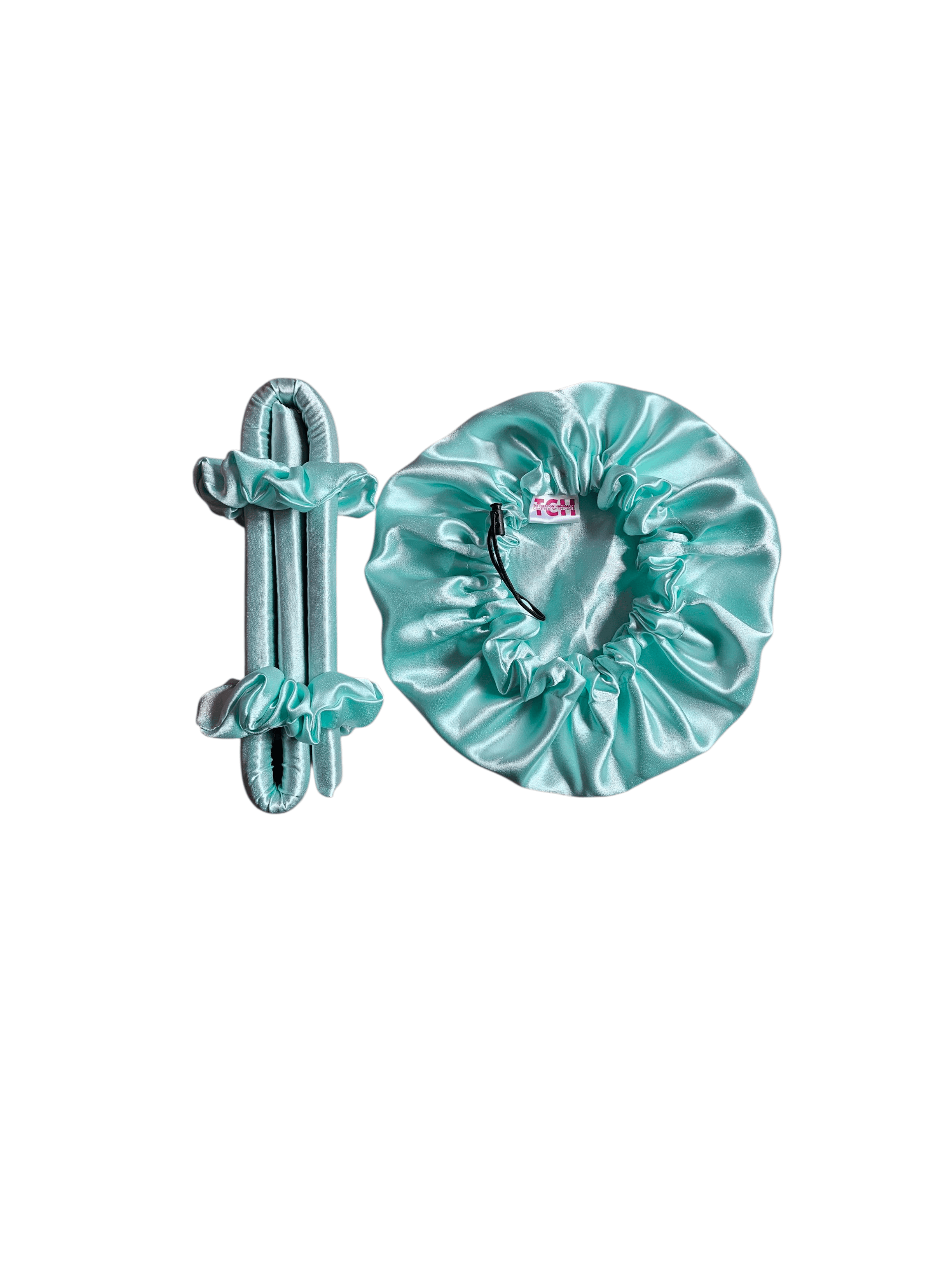 Silk Bonnet And Silk Heatless Hair Curler Set 4