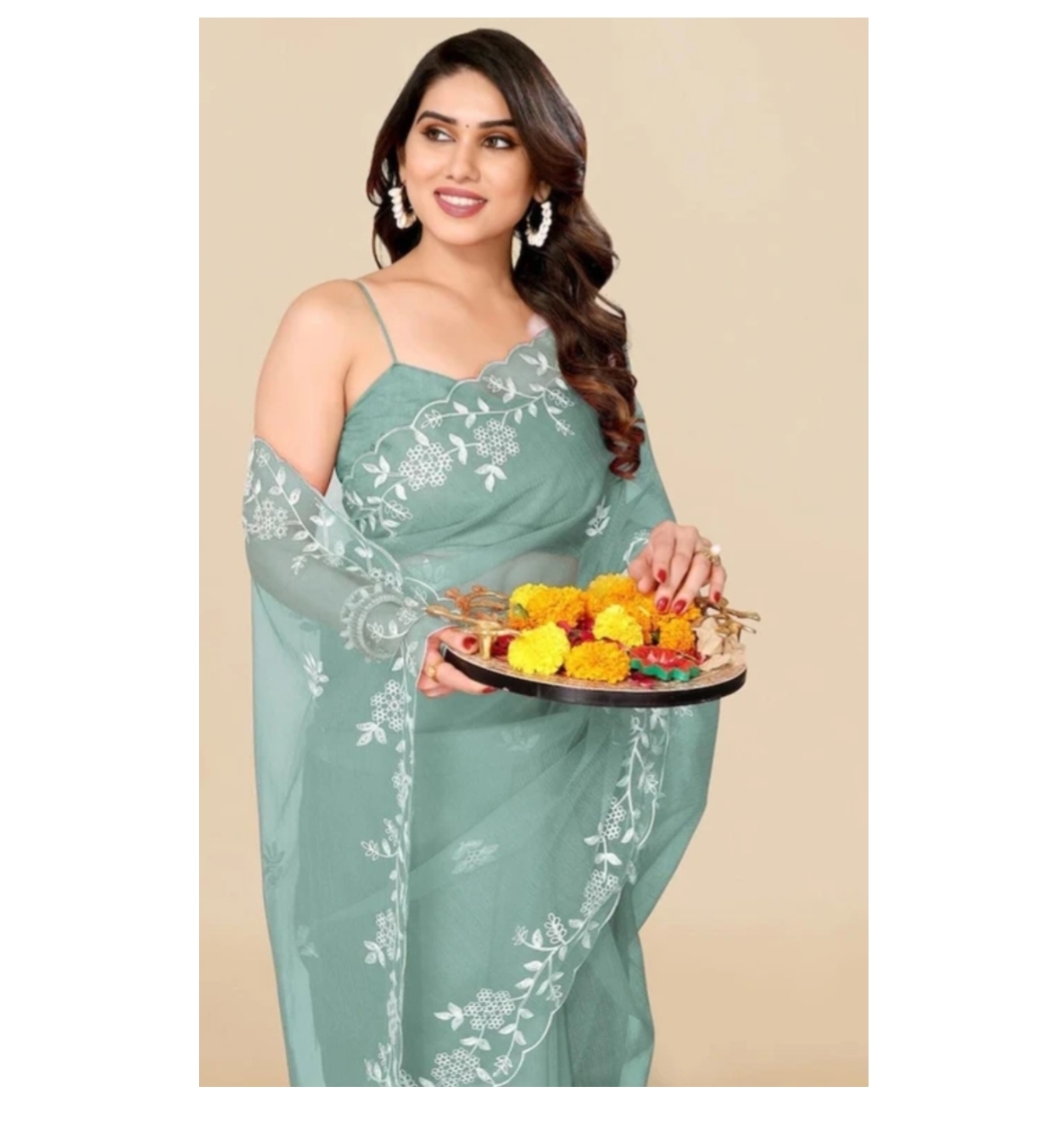 Awafu Soft Net Saree With Blouse 1