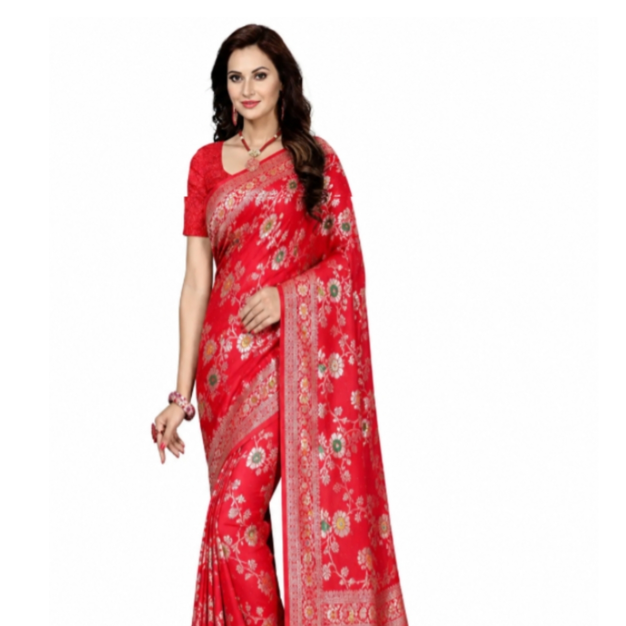 Kanjivaeam Cotton Solid Silk Saree 1