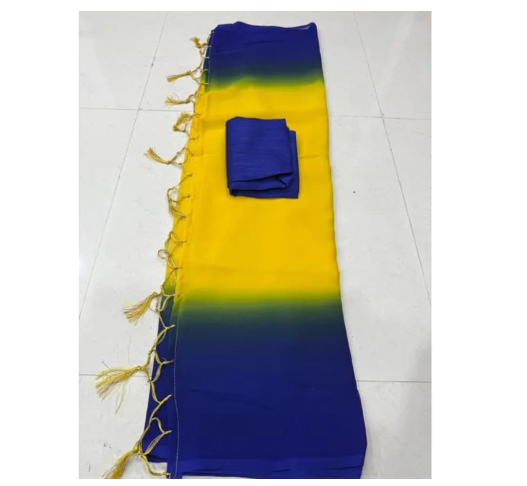 dual Color Saree With blouse 4