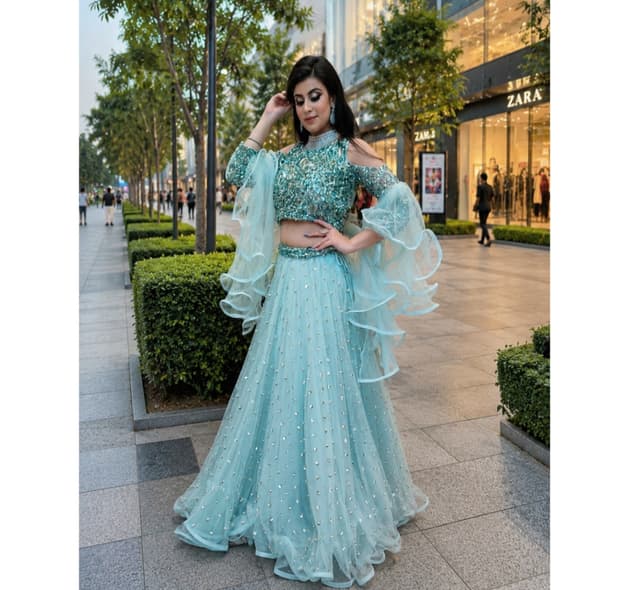 Embellished Semi Stitched Lehenga Choli