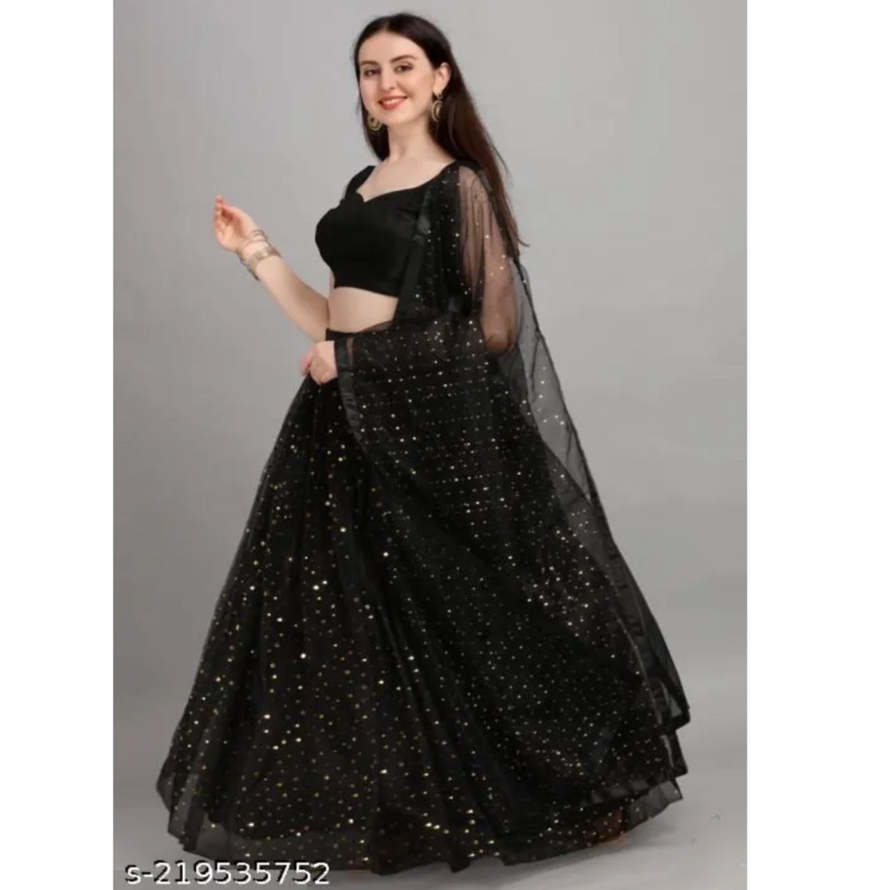 Lehenga Choli Semi Stitched Color Bleck 2
