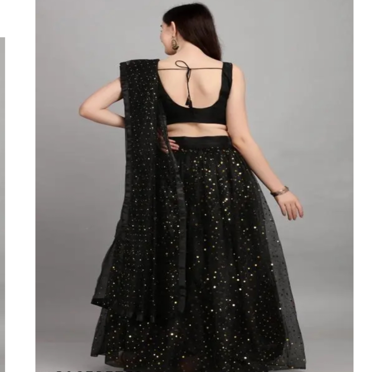 Lehenga Choli Semi Stitched Color Bleck 3