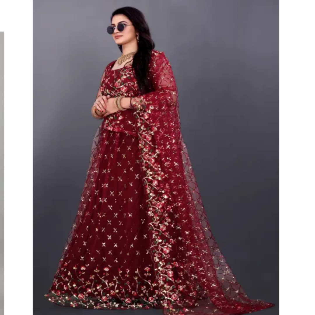 Lehenga Choli Semi Stitched Purple Color