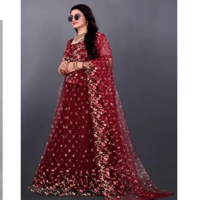 Semi Stitched Lehenga Choli in Purple Color