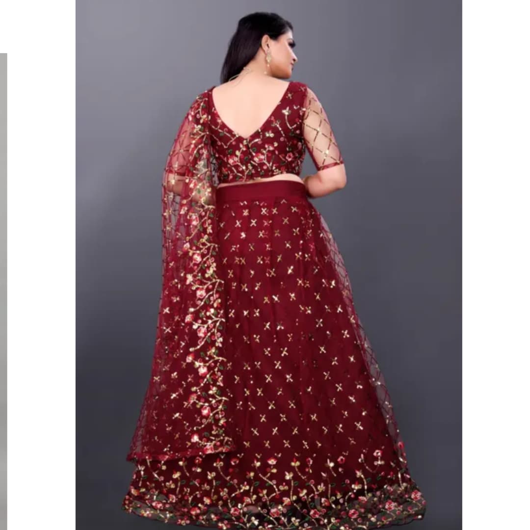 Lehenga Choli Semi Stitched Purple Color 2