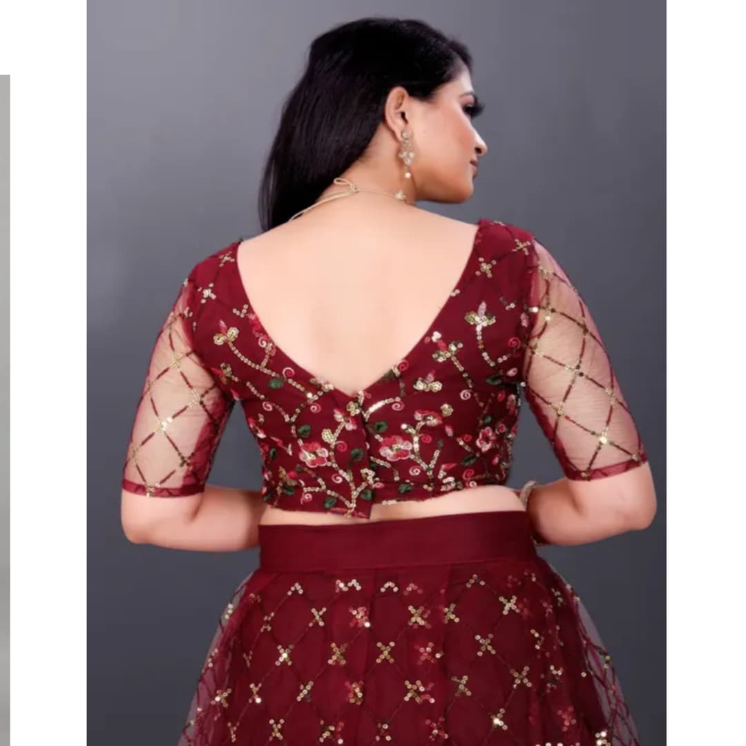 Lehenga Choli Semi Stitched Purple Color 3