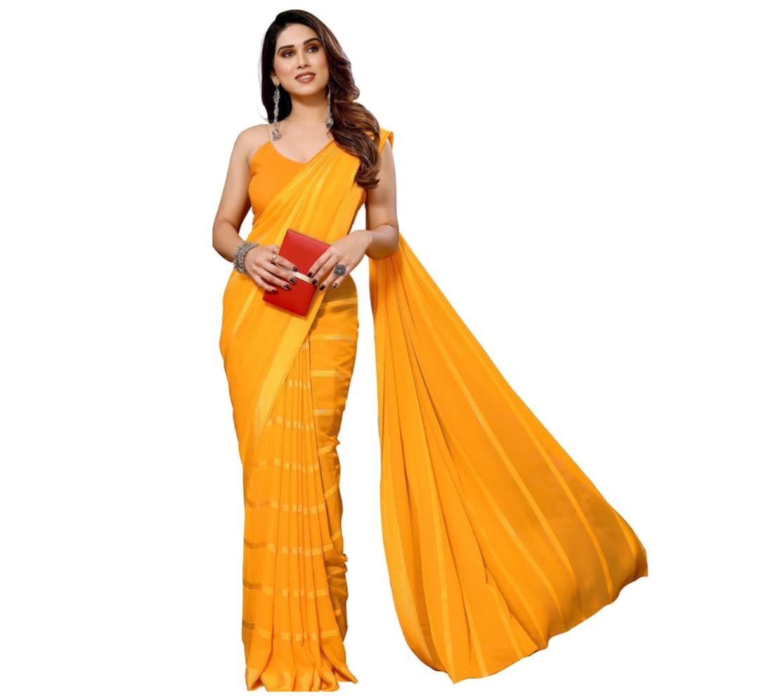 Awafu Embellished Striped Satin Saree