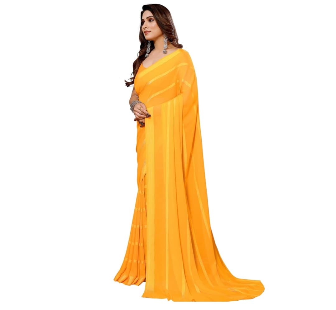 Awafu Embellished Striped Satin Saree 1