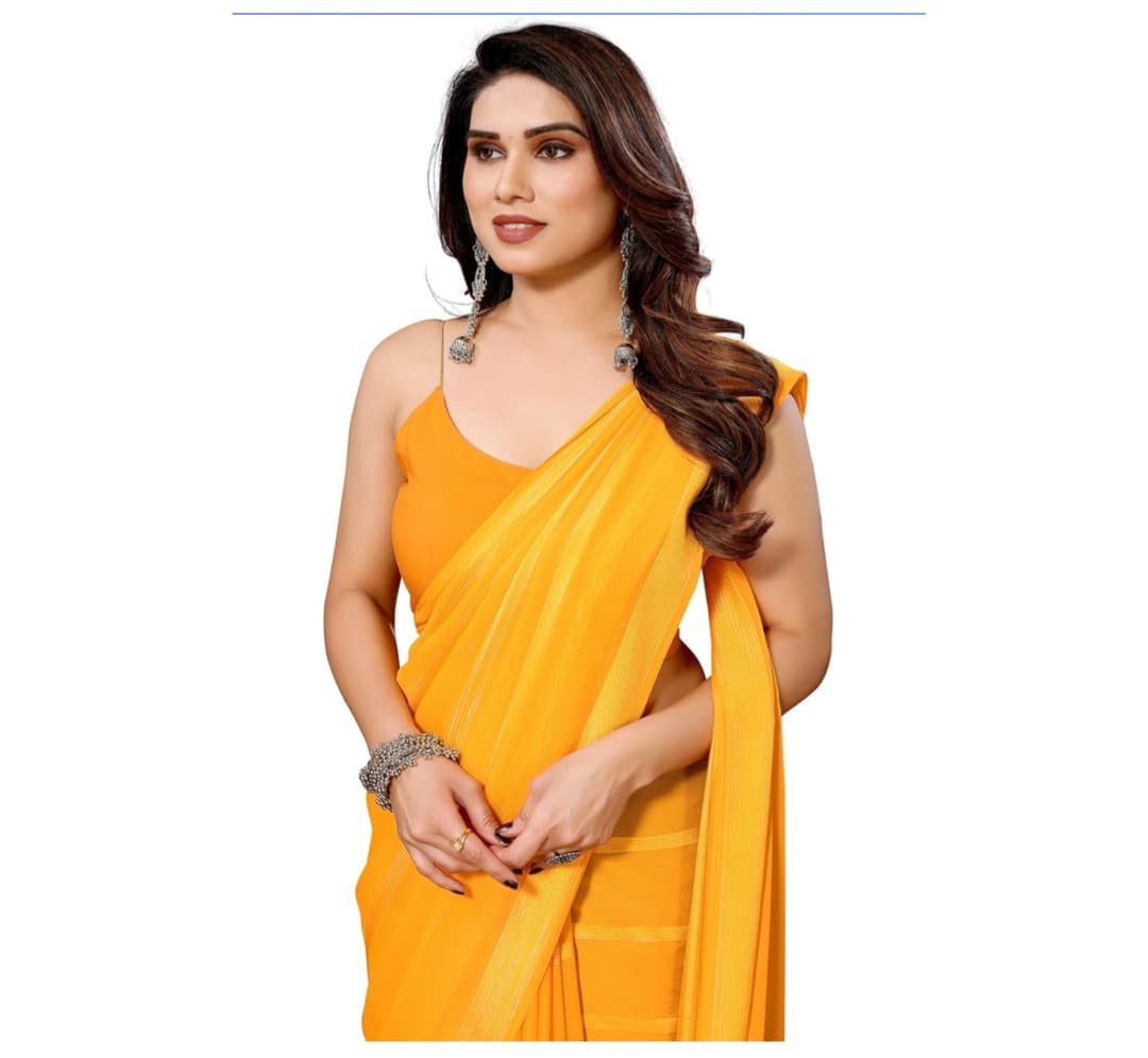Awafu Embellished Striped Satin Saree 2