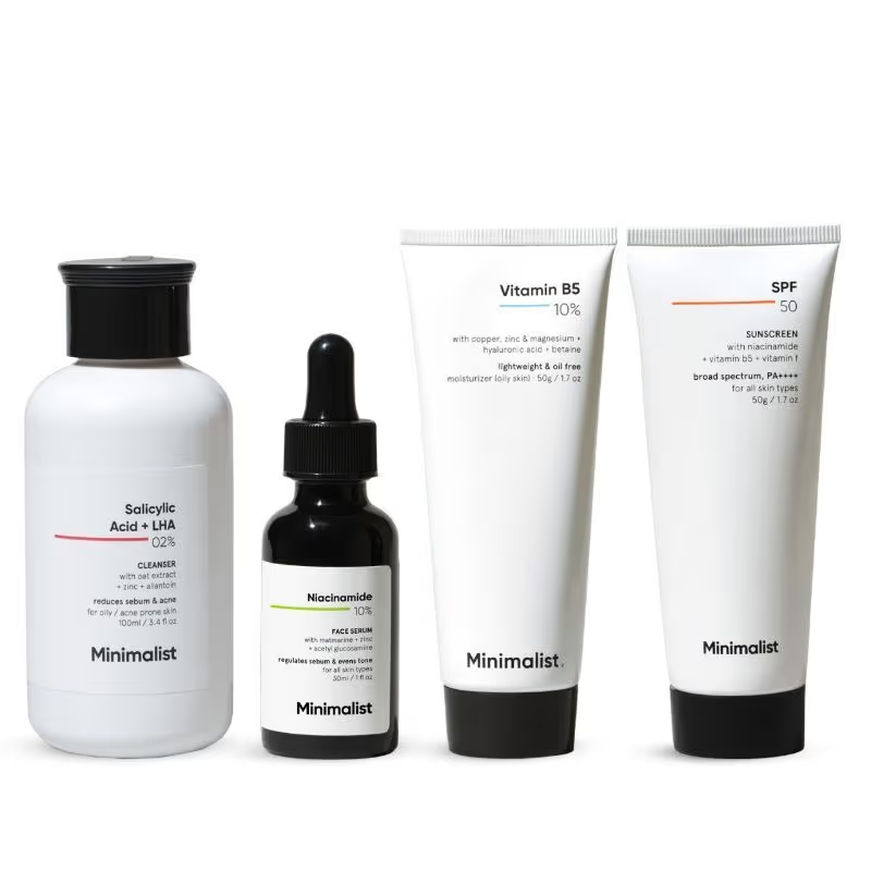 Minimalist Daily Skincare Routine For Oily & Acne Prone Skin CSMS Combo 1