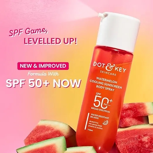 DOT & KEY Watermelon Cooling Sunscreen Body Spray Spf 50 Pa+++ For All Skin Types - 110Ml | Sun Protection Lotion | Broad Spectrum Uv Protection | Alcohol Free |Non Greasy & Non Sticky | For Women & Men 3