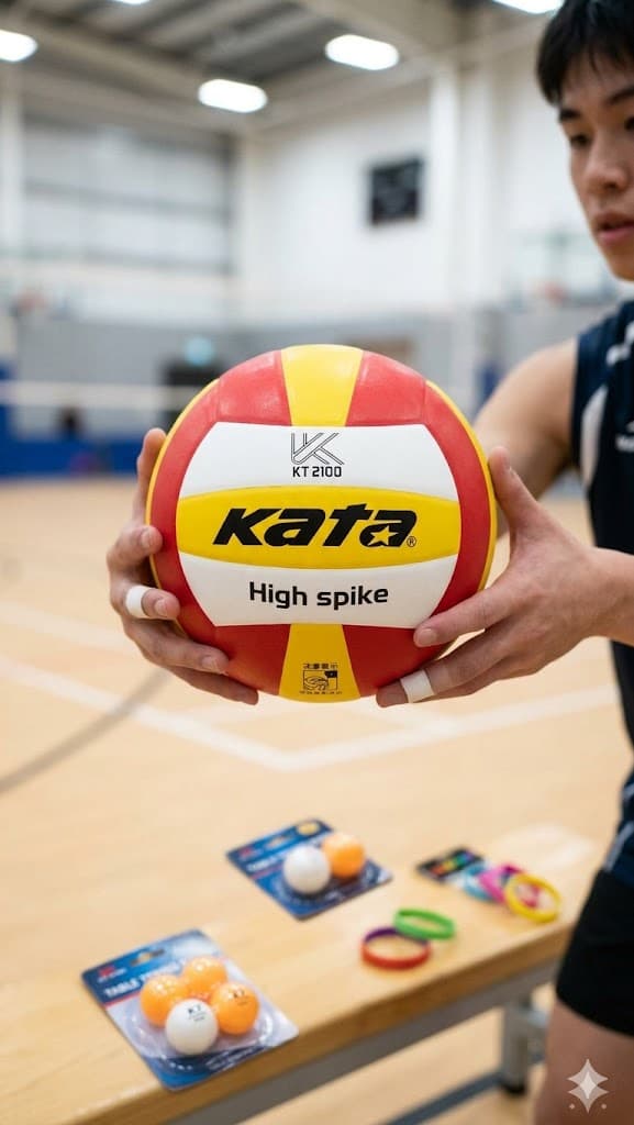 KATA High Spike KT2100 Premium PU Volleyball - Red & Yellow Official Size 5 Indoor/Outdoor Match Ball 1