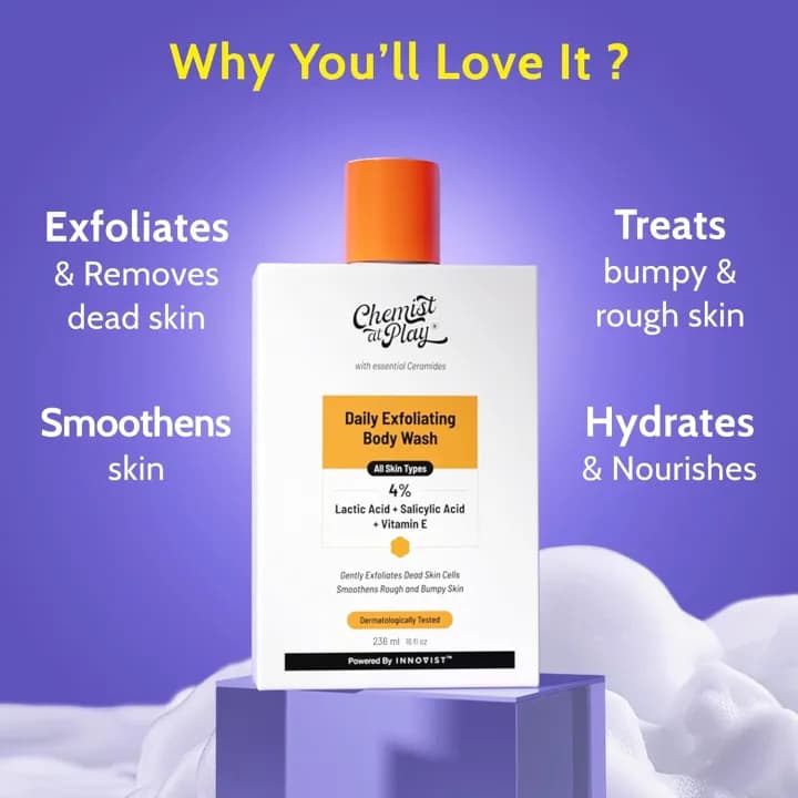 Chemist At Play Body Wash 236ml | Paraben & SLS Free | Gentle Exfoliating Shower Gel | Removes Tan & Body Acne | Prevents Dry, Rough, Bumpy Skin | Unisex - By Allure Cosmetics 1