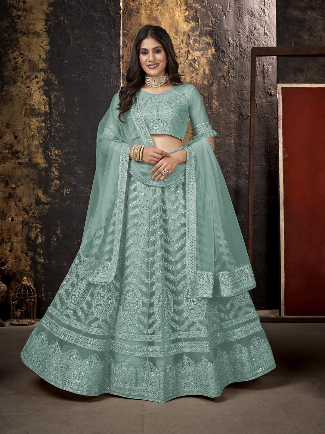 Semi-Stitched Lehenga & Blouse With Dupatta 5