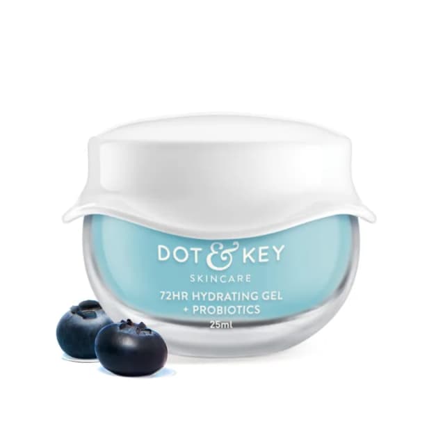 DOT & KEY 72Hr Hydrating Gel + Probiotics Moisturizer For Face With Hyaluronic Acid, Kombucha & Rice Water | Lightweight Gel Moisturizer | For Dull, Tired & Uneven Skin Tone I For All Skin Types | 25Ml