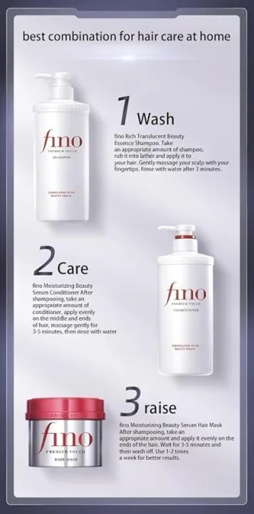 Fino Premium Touch Hair Moisturising Shampoo, 550ml, Royal Jelly EX and Lipidure EX Formula, Strengthening and Repairing Shampoo Made In Japan 2