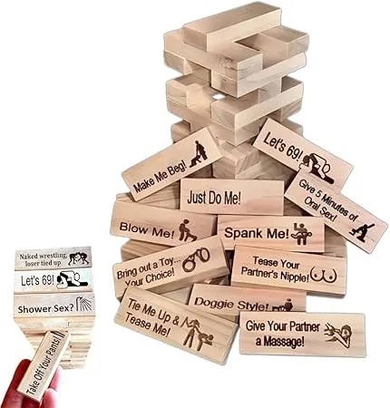 Couples Super Naughty Blocks Tower Game , Stackable Blocks Game for Valentine's Day , Couple Activities And Date Ideas for Adults , Party Gift 1