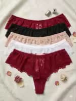 High stretch Lace Fabric with Lingerie Thong Panties