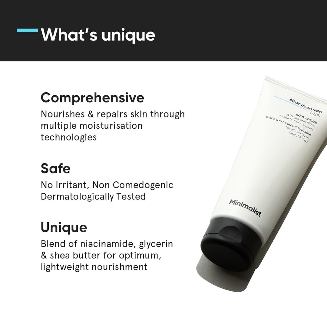 Minimalist Niacinamide 5% Body Lotion | Repairs Skin Barrier | Nourishes With Shea Butter | For Men & women (180 gm) 2