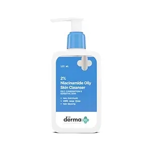 The Derma Co 2% Niacinamide Oily Skin Cleanser for Sensitive, Oily & Combination Skin 125 ml Non-Irritant | 100% Soap-Free | Non-Drying | Gently Cleanses Makeup | With 0.1% ww Salicylic Acid 1