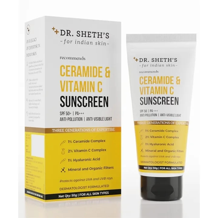 Dr. Sheth's Ceramide & Vitamin C Sunscreen SPF 50 PA +++ - 50 gm 1