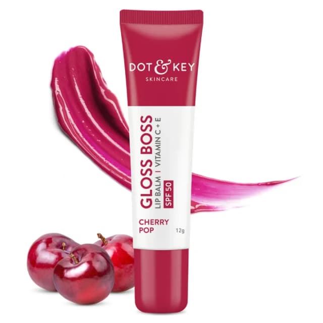Dot & Key Gloss Lip Balm With vitamin C + E SPF 30 (Cherry Pop) 12gm