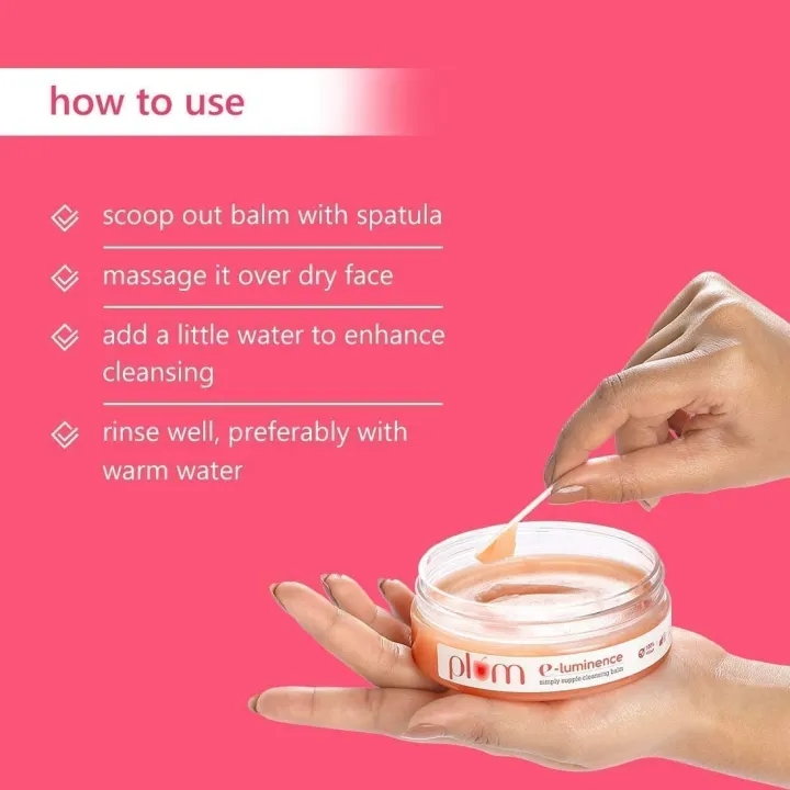 Plum E-Luminence Simply Supple Cleansing Balm Gentle Makeup Remover Enriched with Vitamin E - 90 gm 4