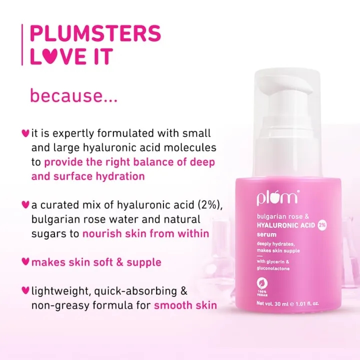 Plum 2% Hyaluronic Acid Serum with Bulgarian Rose - 30 ml 3