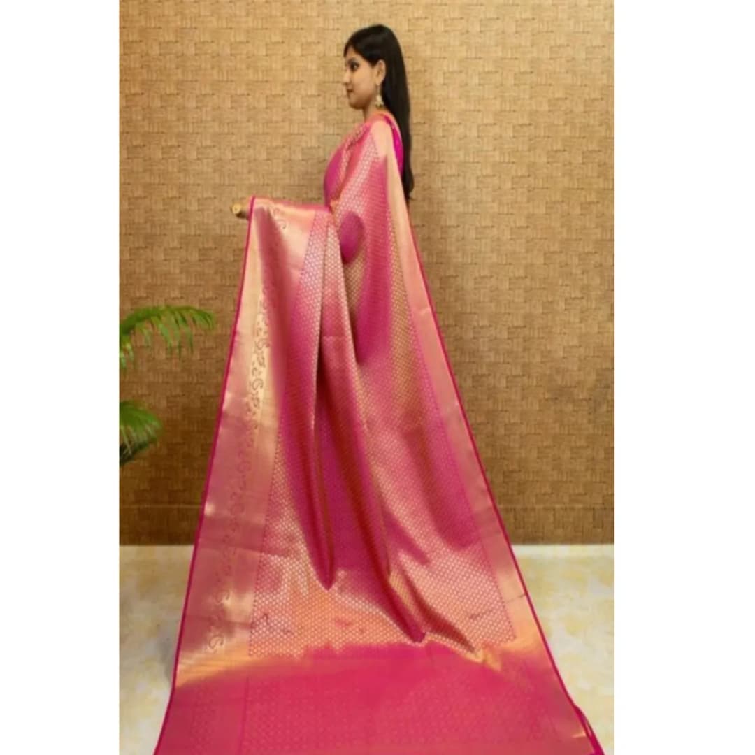 Gorgeous Banarasi Silk Saree With Blouse - Fashion | Saree With Blouse For Women | Women'S Formal Wear | 4