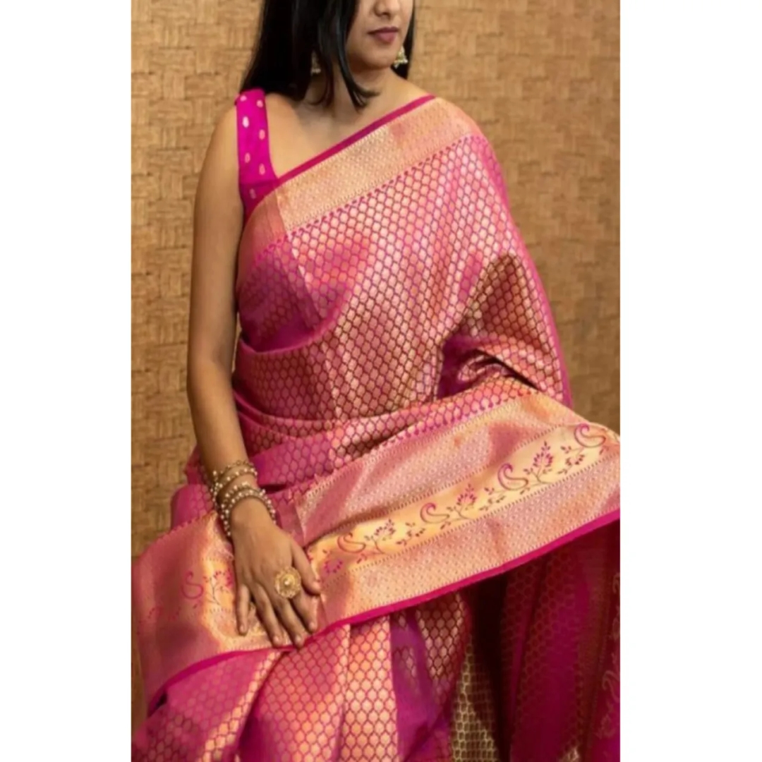 Gorgeous Banarasi Silk Saree With Blouse - Fashion | Saree With Blouse For Women | Women'S Formal Wear | 3