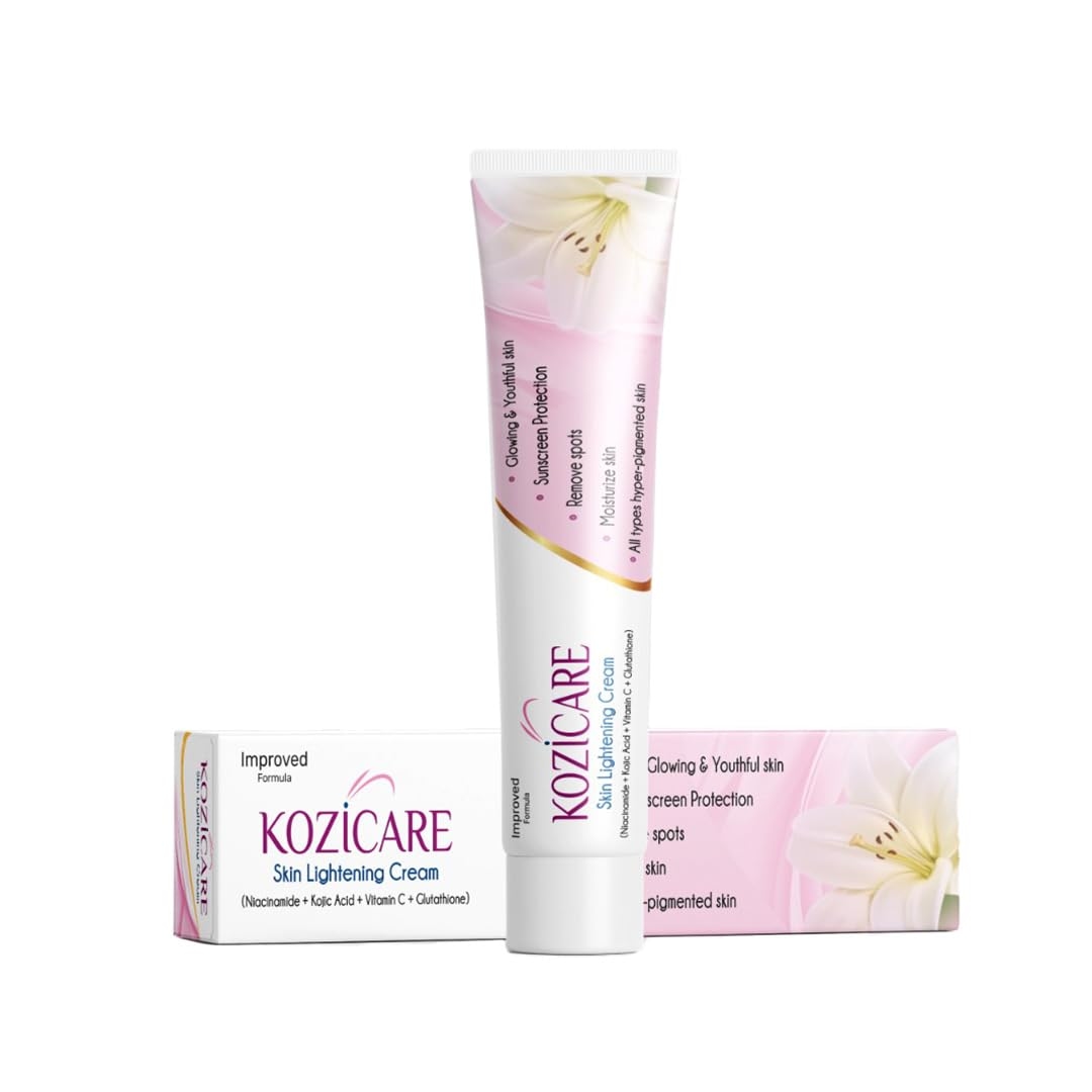 Kozicare Skin Lightening Non-Sticky Cream Lotion | Enriched with 3% Kojic Acid, 1% Alpha Arbutin, 1% Glutathione, 2% Niacinamide, 2% Vitamin C | Best for Melasma, Pigmentation, Dark/Age Spots, Uneven Skin Shade - 15gm 2