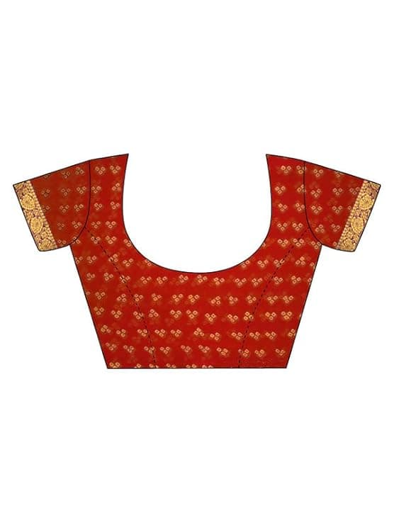 Women's Bandhani Printed Chiffon Saree with Blouse 3