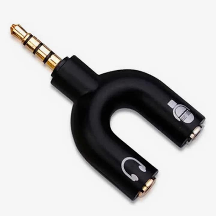 Y Shape 3.5mm Audio Jack To Headphone Microphone Splitter Converter Adapto
