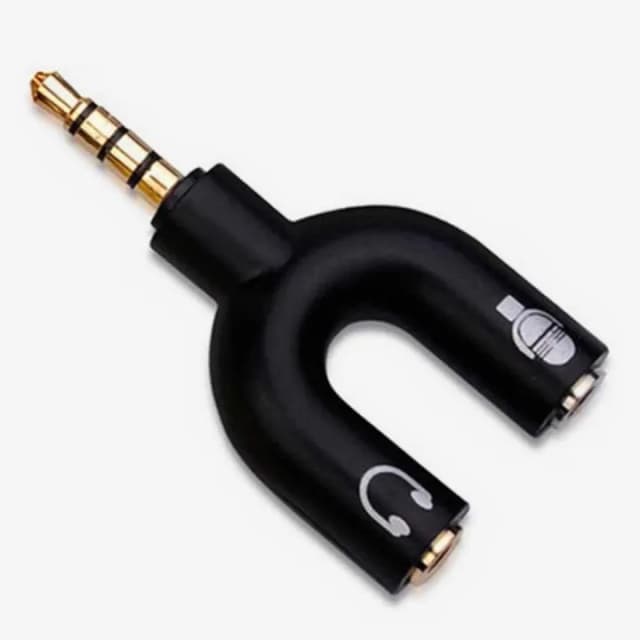 Y Shape 3.5mm Audio Jack To Headphone Microphone Splitter Converter Adapto